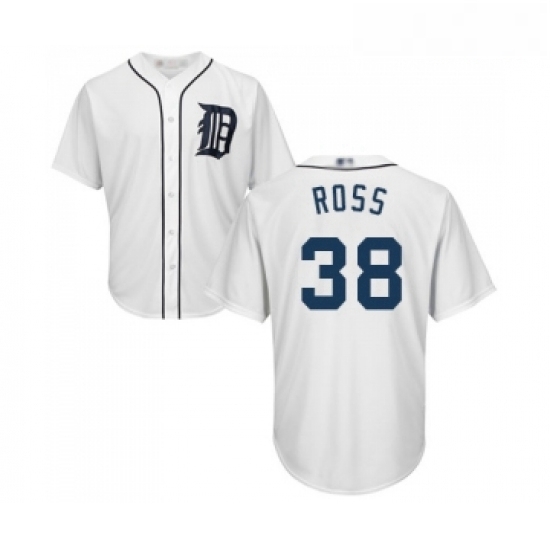 Youth Detroit Tigers 38 Tyson Ross Replica White Home Cool Base Baseball Jersey 