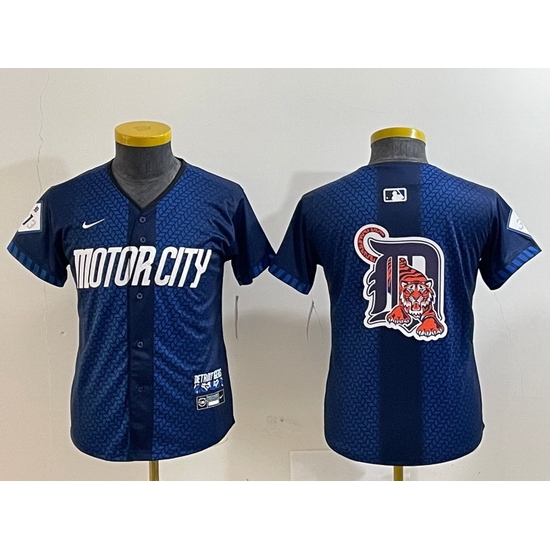 Youth Detroit Tigers Team Big Logo 2024 Navy City Connect Cool Base Limited Stitched jerseys 4 Youth Detroit Tigers Team Big Logo 2024 Navy City Connect Cool Base Limited Stitched jerseys 4