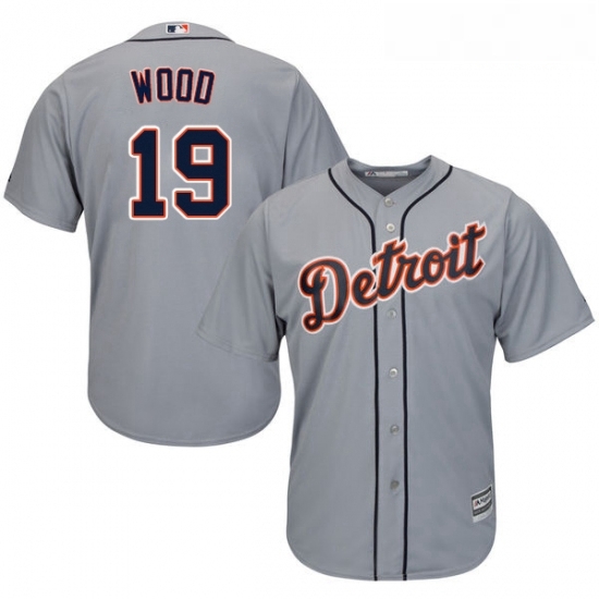 Youth Majestic Detroit Tigers 19 Travis Wood Replica Grey Road Cool Base MLB Jersey Youth Majestic Detroit Tigers 19 Travis Wood Replica Grey Road Cool Base MLB Jersey