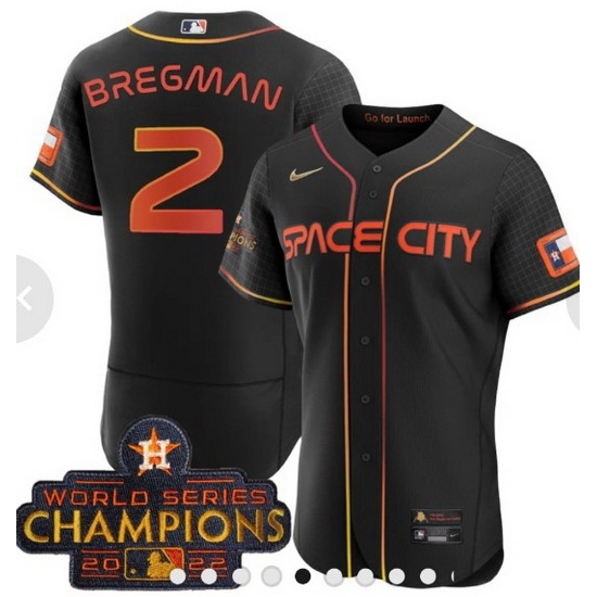 2023 Men Astros Space City 2 Alex Bregman Champions Flexbase Jersey 2023 Men Astros Space City 2 Alex Bregman Champions Flexbase Jersey
