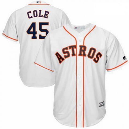 Astros 45 Gerrit Cole White Cool Base Jersey Astros 45 Gerrit Cole White Cool Base Jersey