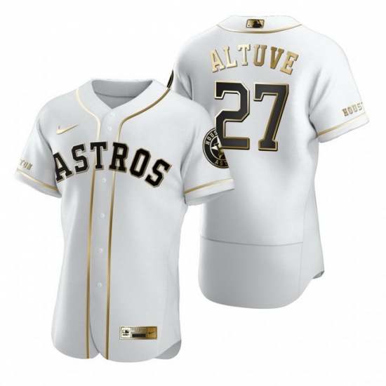 Houston Astros 27 Jose Altuve White Nike Mens Authentic Golden Edition MLB Jersey Houston Astros 27 Jose Altuve White Nike Mens Authentic Golden Edition MLB Jersey