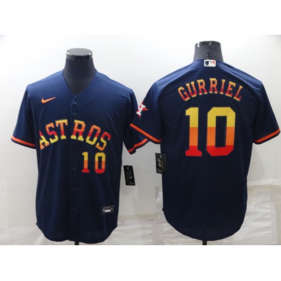 Men Houston Astros 10 Yuli Gurriel 2022 Navy Cool Base Stitched Jerse Men Houston Astros 10 Yuli Gurriel 2022 Navy Cool Base Stitched Jerse