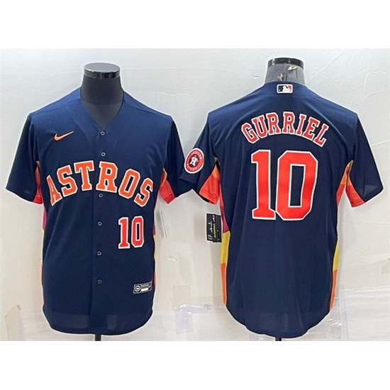 Men Houston Astros 10 Yuli Gurriel Navy With Patch Cool Base Stitched Jersey Men Houston Astros 10 Yuli Gurriel Navy With Patch Cool Base Stitched Jersey