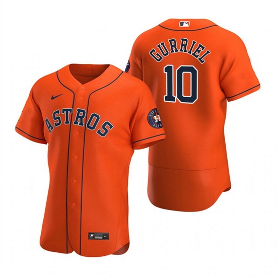 Men Houston Astros 10 Yuli Gurriel Orange Flex Base Stitched Jersey Men Houston Astros 10 Yuli Gurriel Orange Flex Base Stitched Jersey