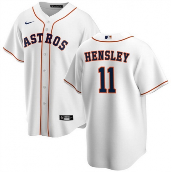 Men Houston Astros 11 David Hensley White Cool Base Stitched Baseball Jersey Men Houston Astros 11 David Hensley White Cool Base Stitched Baseball Jersey