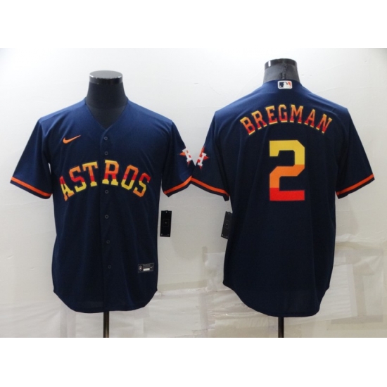 Men Houston Astros 2 Alex Bregman 2022 Navy Cool Base Stitched Jerse Men Houston Astros 2 Alex Bregman 2022 Navy Cool Base Stitched Jerse
