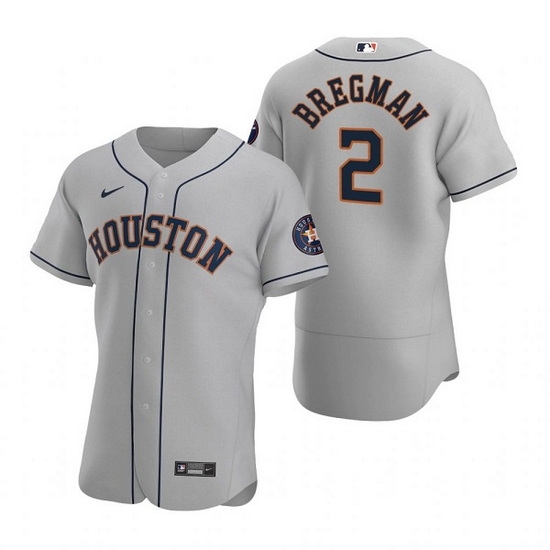 Men Houston Astros 2 Alex Bregman Gray Flex Base Stitched Jersey Men Houston Astros 2 Alex Bregman Gray Flex Base Stitched Jersey