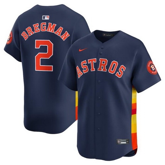 Men Houston Astros 2 Alex Bregman Navy 2024 Alternate Limited Stitched Baseball Jersey Men Houston Astros 2 Alex Bregman Navy 2024 Alternate Limited Stitched Baseball Jersey