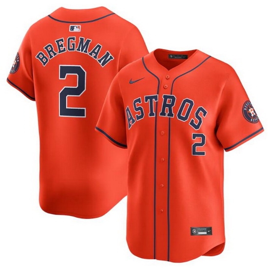 Men Houston Astros 2 Alex Bregman Orange 2024 Alternate Limited Stitched Baseball Jersey Men Houston Astros 2 Alex Bregman Orange 2024 Alternate Limited Stitched Baseball Jersey