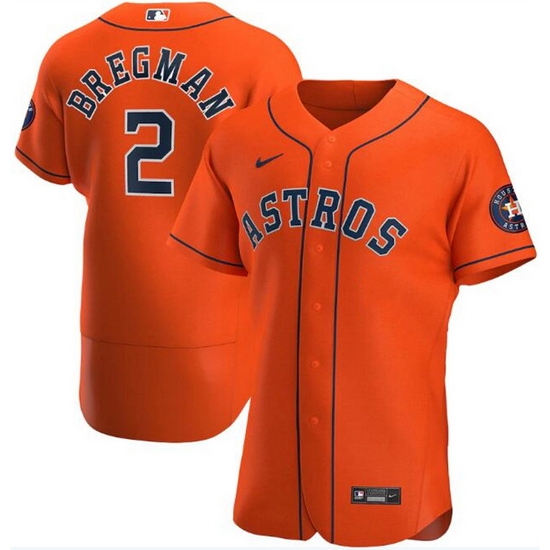 Men Houston Astros 2 Alex Bregman Orange Flex Base Stitched Jersey Men Houston Astros 2 Alex Bregman Orange Flex Base Stitched Jersey