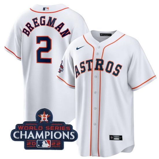 Men Houston Astros 2 Alex Bregman White 2022 World Series Champions Home Stitched Baseball Jersey Men Houston Astros 2 Alex Bregman White 2022 World Series Champions Home Stitched Baseball Jersey