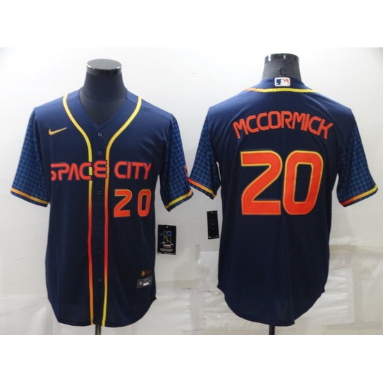 Men Houston Astros 20 Chas McCormick 2022 Navy City Connect Cool Base Stitched Jerse Men Houston Astros 20 Chas McCormick 2022 Navy City Connect Cool Base Stitched Jerse