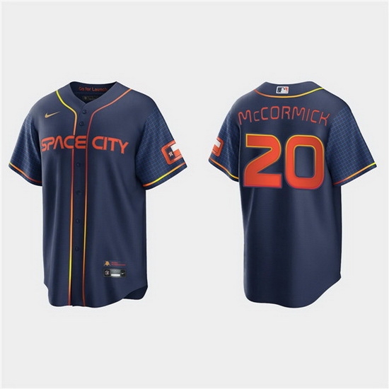 Men Houston Astros 20 Chas McCormick 2022 Navy City Connect Cool Base Stitched jersey Men Houston Astros 20 Chas McCormick 2022 Navy City Connect Cool Base Stitched jersey