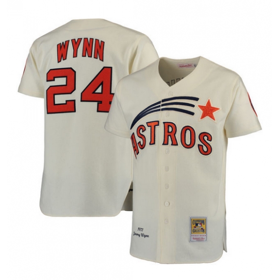 Men Houston Astros 24 Jimmy Wynn Cream Stitched Jersey Men Houston Astros 24 Jimmy Wynn Cream Stitched Jersey