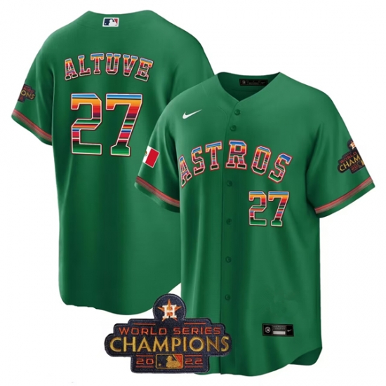 Men Houston Astros 27 Jose Altuve Green Mexico Texas Cool Base Stitched Baseball Jersey Men Houston Astros 27 Jose Altuve Green Mexico Texas Cool Base Stitched Baseball Jersey