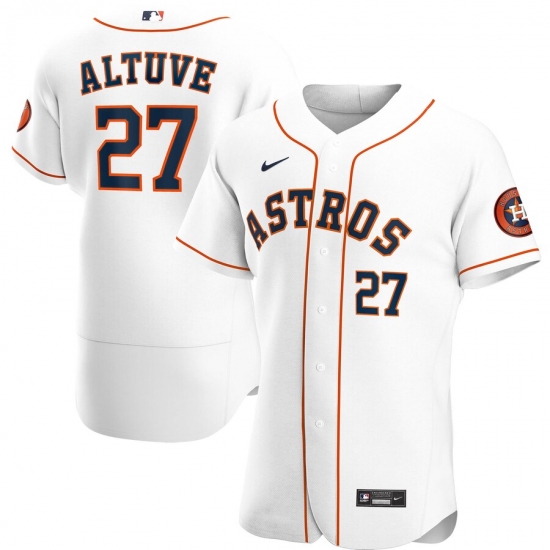 Men Houston Astros 27 Jose Altuve Men Nike White Home 2020 Flex Base Player MLB Jersey Men Houston Astros 27 Jose Altuve Men Nike White Home 2020 Flex Base Player MLB Jersey