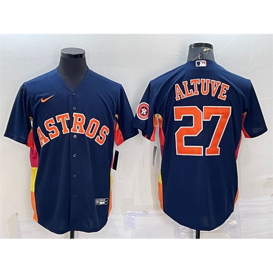 Men Houston Astros 27 Jose Altuve Navy With Patch Cool Base Stitched Jersey Men Houston Astros 27 Jose Altuve Navy With Patch Cool Base Stitched Jersey
