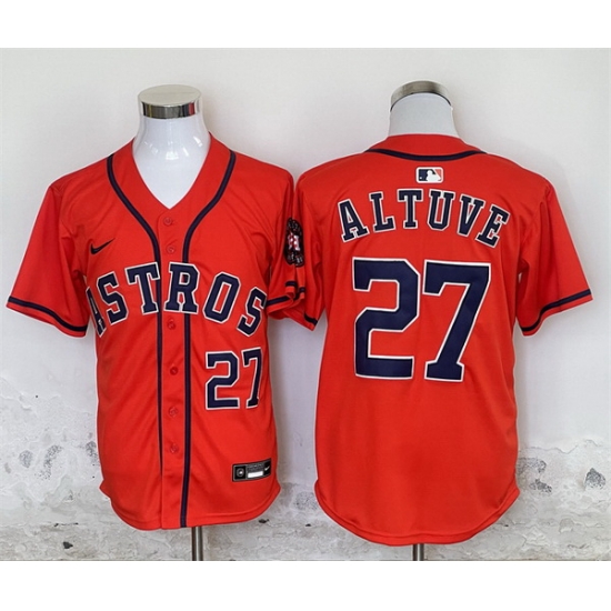 Men Houston Astros 27 Jose Altuve Orange Limited Stitched Baseball Jersey Men Houston Astros 27 Jose Altuve Orange Limited Stitched Baseball Jersey