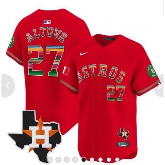 Men Houston Astros 27 Jose Altuve Red Mexico Texas Cool Base Stitched Baseball Jersey Men Houston Astros 27 Jose Altuve Red Mexico Texas Cool Base Stitched Baseball Jersey