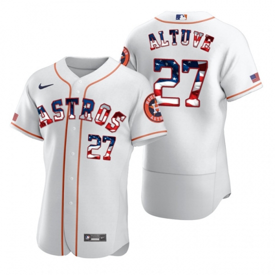 Men Houston Astros 27 Jose Altuve White USA Flag Fashion Nike Cool Base Jersey Men Houston Astros 27 Jose Altuve White USA Flag Fashion Nike Cool Base Jersey