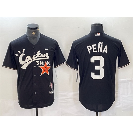 Men Houston Astros 3 Jeremy Pe F1a Black Cactus Jack Vapor Premier Limited Stitched Baseball Jersey Men Houston Astros 3 Jeremy Pe F1a Black Cactus Jack Vapor Premier Limited Stitched Baseball Jersey