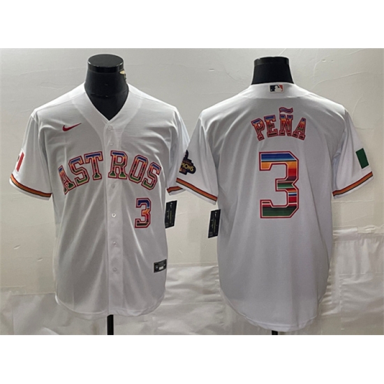 Men Houston Astros 3 Jeremy Pe F1a White Mexico Cool Base Stitched Baseball Jersey Men Houston Astros 3 Jeremy Pe F1a White Mexico Cool Base Stitched Baseball Jersey