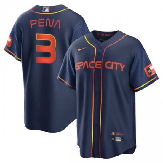 Men Houston Astros #3 Jeremy Pena 2022 Navy Blue City Connect Flex Base Stitched Baseball Jersey Men Houston Astros #3 Jeremy Pena 2022 Navy Blue City Connect Flex Base Stitched Baseball Jersey