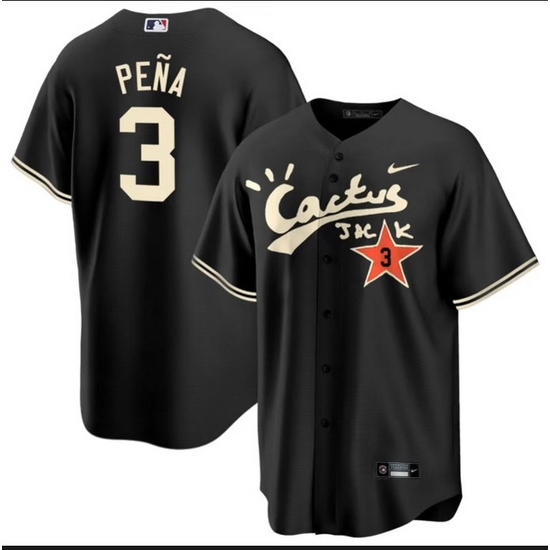 Men Houston Astros 3 Jeremy Pena Black Cactus Jack Vapor Premier Limited Stitched Baseball Jersey Men Houston Astros 3 Jeremy Pena Black Cactus Jack Vapor Premier Limited Stitched Baseball Jersey