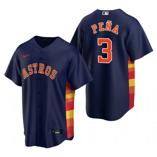 Men Houston Astros 3 Jeremy Pena Navy Cool Base Stitched Jersey Men Houston Astros 3 Jeremy Pena Navy Cool Base Stitched Jersey