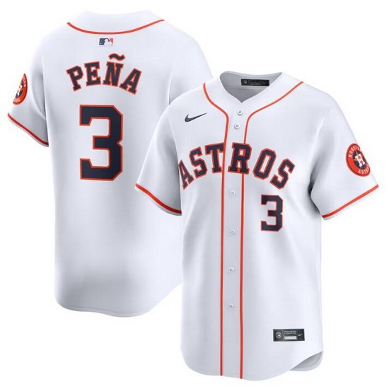 Men Houston Astros 3 Jeremy Pena White 2024 Home Limited Stitched Baseball Jersey Men Houston Astros 3 Jeremy Pena White 2024 Home Limited Stitched Baseball Jersey
