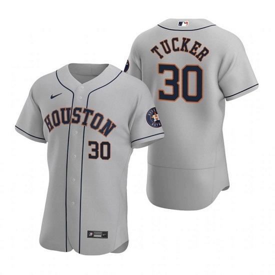Men Houston Astros 30 Kyle Tucker Gray Flex Base Stitched JerseyS Men Houston Astros 30 Kyle Tucker Gray Flex Base Stitched JerseyS