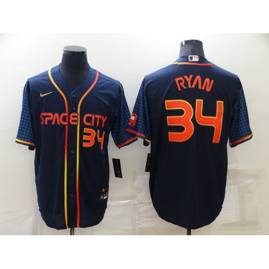 Men Houston Astros 34 Nolan Ryan 2022 Navy City Connect Cool Base Stitched Jerse Men Houston Astros 34 Nolan Ryan 2022 Navy City Connect Cool Base Stitched Jerse