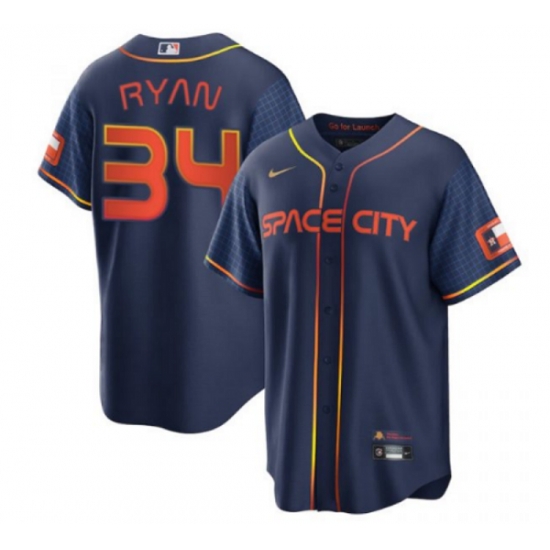 Men Houston Astros 34 Nolan Ryan 2022 Navy City Connect Cool Base Stitched jersey Men Houston Astros 34 Nolan Ryan 2022 Navy City Connect Cool Base Stitched jersey