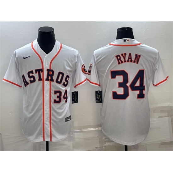 Men Houston Astros 34 Nolan Ryan White With Patch Cool Base Stitched Jersey Men Houston Astros 34 Nolan Ryan White With Patch Cool Base Stitched Jersey