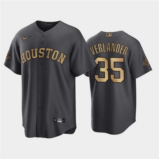 Men Houston Astros 35 Justin Verlander 2022 All Star CharcoalCool Base Stitched Baseball Jersey Men Houston Astros 35 Justin Verlander 2022 All Star CharcoalCool Base Stitched Baseball Jersey