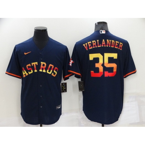 Men Houston Astros 35 Justin Verlander 2022 Navy Cool Base Stitched Jerseys Men Houston Astros 35 Justin Verlander 2022 Navy Cool Base Stitched Jerseys
