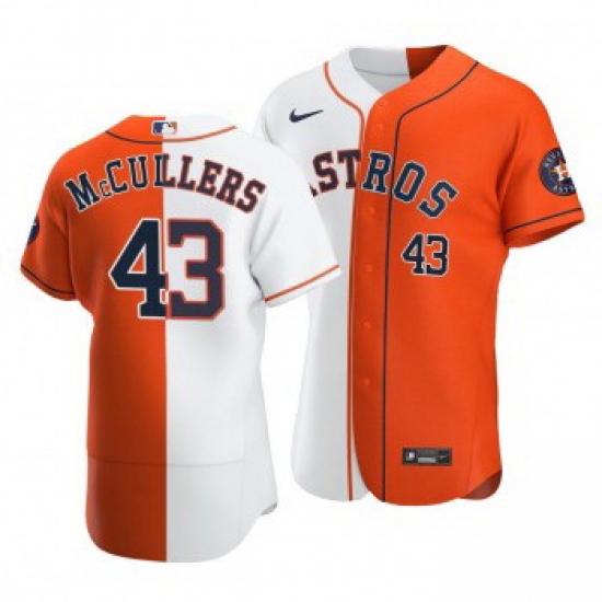 Men Houston Astros 43 Lance McCullers Split White Orange Two Tone Jersey Men Houston Astros 43 Lance McCullers Split White Orange Two Tone Jersey