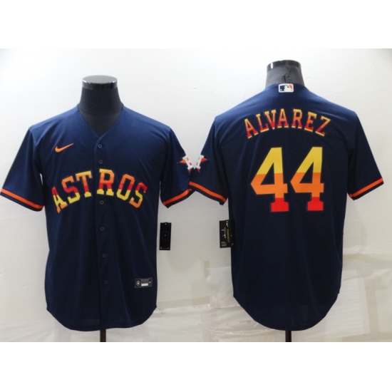 Men Houston Astros 44 Yordan Alvarez 2022 Navy Cool Base Stitched Jerse Men Houston Astros 44 Yordan Alvarez 2022 Navy Cool Base Stitched Jerse