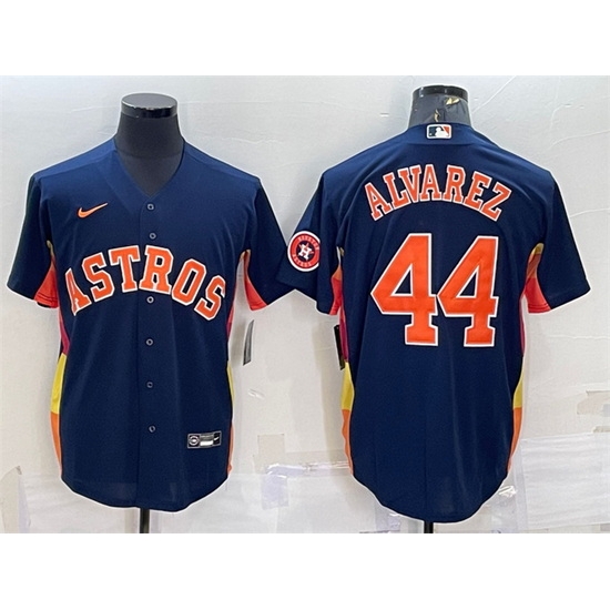 Men Houston Astros 44 Yordan Alvarez Navy With Patch Cool Base Stitched Jersey Men Houston Astros 44 Yordan Alvarez Navy With Patch Cool Base Stitched Jersey