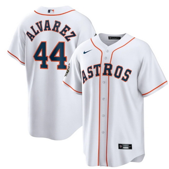 Men Houston Astros 44 Yordan Alvarez White 2022 World Series Home Stitched Baseball Jersey Men Houston Astros 44 Yordan Alvarez White 2022 World Series Home Stitched Baseball Jersey