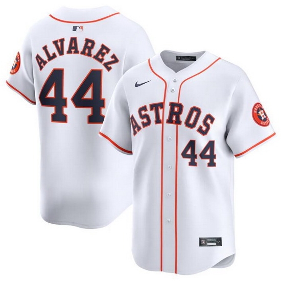 Men Houston Astros 44 Yordan Alvarez White 2024 Home Limited Stitched Baseball Jersey Men Houston Astros 44 Yordan Alvarez White 2024 Home Limited Stitched Baseball Jersey