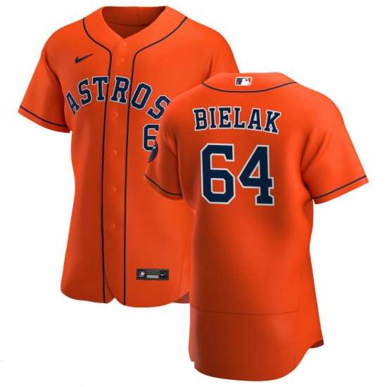 Men Houston Astros 64 Brandon Bielak Men Nike Orange Alternate 2020 Flex Base Team MLB Jersey Men Houston Astros 64 Brandon Bielak Men Nike Orange Alternate 2020 Flex Base Team MLB Jersey