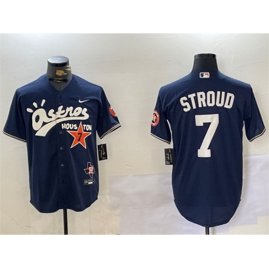 Men Houston Astros 7 C J Stroud Navy Cactus Jack Style Vapor Premier Limited Stitched Baseball Jersey Men Houston Astros 7 C J Stroud Navy Cactus Jack Style Vapor Premier Limited Stitched Baseball Jersey