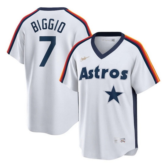 Men Houston Astros 7 Craig Biggio White Cool Base Stitched Jersey Men Houston Astros 7 Craig Biggio White Cool Base Stitched Jersey