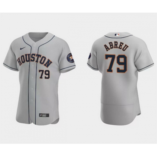 Men Houston Astros 79 Jos E9 Abreu Grey Flex Base Stitched Jersey Men Houston Astros 79 Jos E9 Abreu Grey Flex Base Stitched Jersey