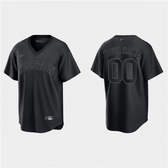 Men Houston Astros Active Player Custom Black Pitch Black Fashion Replica Stitched Jersey Men Houston Astros Active Player Custom Black Pitch Black Fashion Replica Stitched Jersey