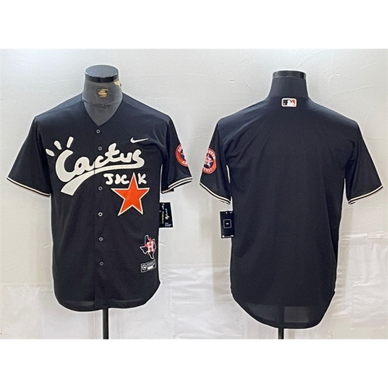 Men Houston Astros Blank Black Cactus Jack Vapor Premier Limited Stitched Baseball Jersey Men Houston Astros Blank Black Cactus Jack Vapor Premier Limited Stitched Baseball Jersey