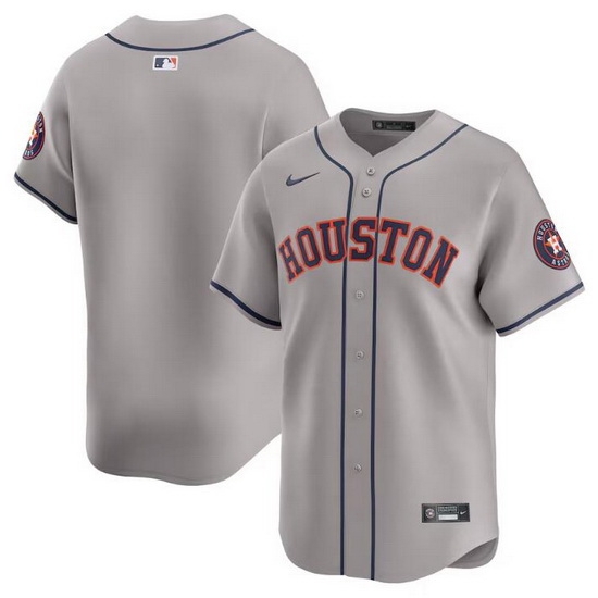 Men Houston Astros Blank Grey 2024 Away Limited Stitched Baseball Jersey Men Houston Astros Blank Grey 2024 Away Limited Stitched Baseball Jersey