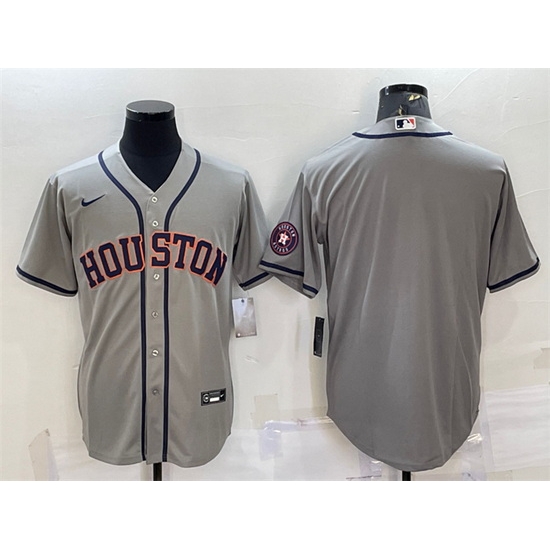 Men Houston Astros Blank Grey With Patch Cool Base Stitched Jersey Men Houston Astros Blank Grey With Patch Cool Base Stitched Jersey